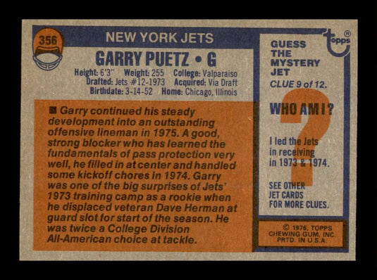 1976 Topps Garry Puetz 