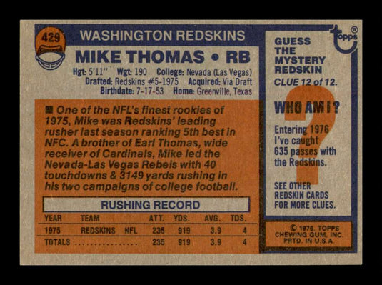 1976 Topps Mike Thomas 