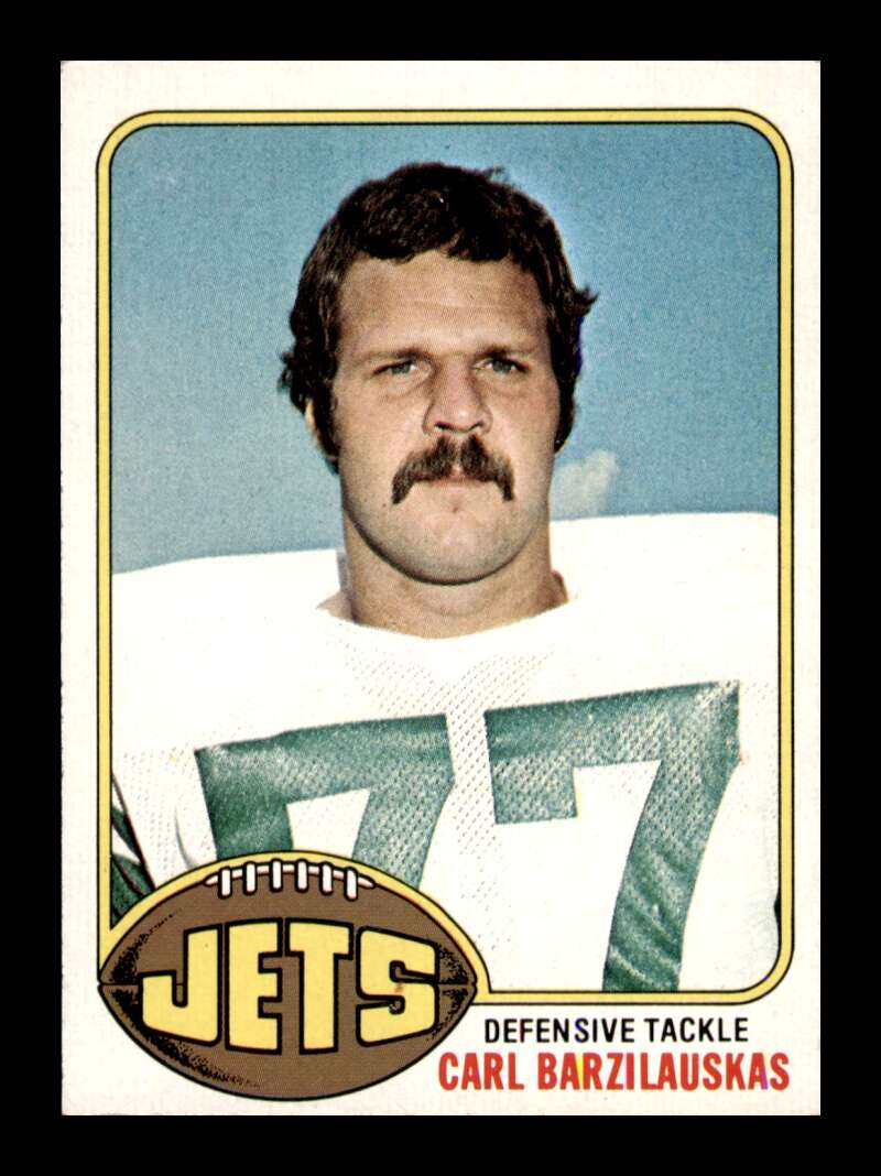 Load image into Gallery viewer, 1976 Topps Carl Barzilauskas #423 Rookie RC New York Jets Image 1
