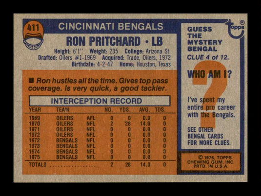 1976 Topps Ron Pritchard 