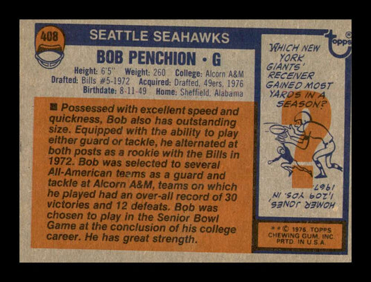 1976 Topps Bob Penchion