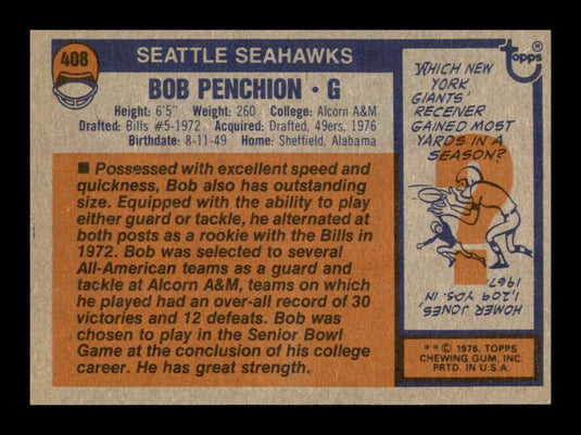 1976 Topps Bob Penchion 