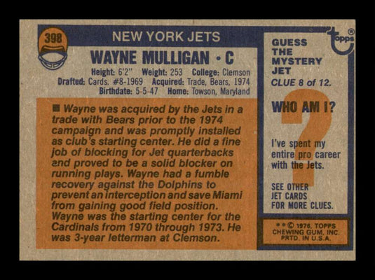 1976 Topps Wayne Mulligan