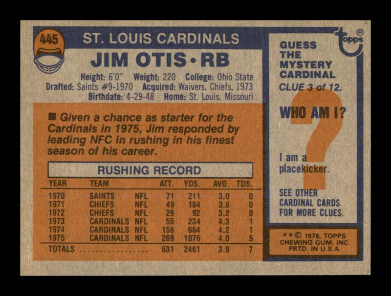 Load image into Gallery viewer, 1976 Topps Jim Otis #445 St. Louis Cardinals Image 2
