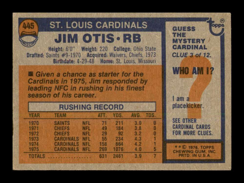 Load image into Gallery viewer, 1976 Topps Jim Otis #445 St. Louis Cardinals Image 2
