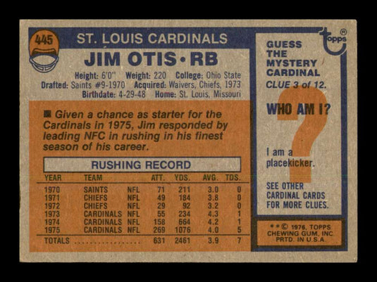 1976 Topps Jim Otis