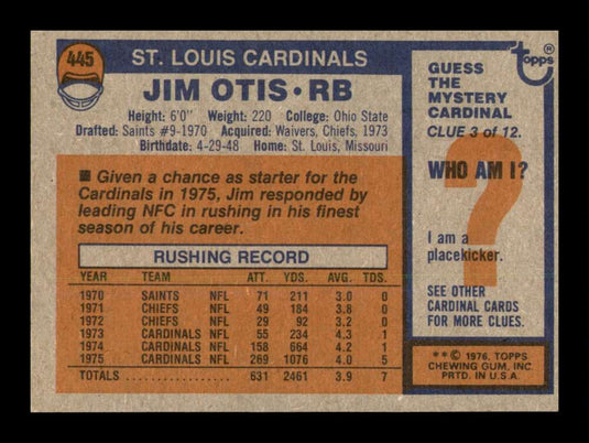 1976 Topps Jim Otis