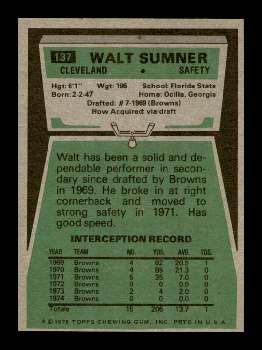 1975 Topps Walt Sumner