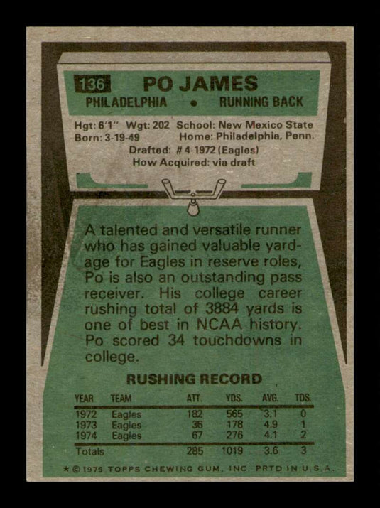 1975 Topps Po James