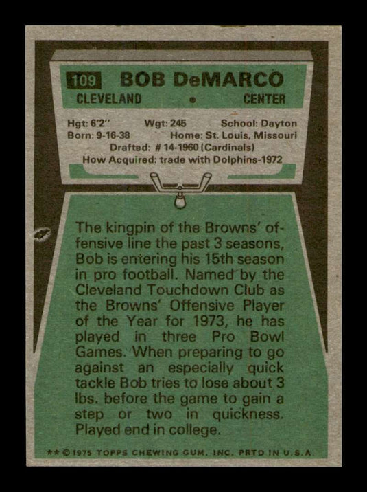 1975 Topps Bob Demarco 