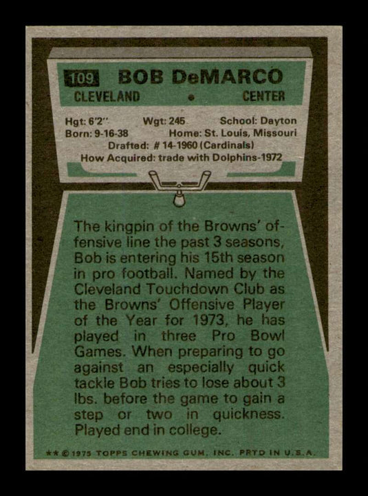 1975 Topps Bob Demarco 