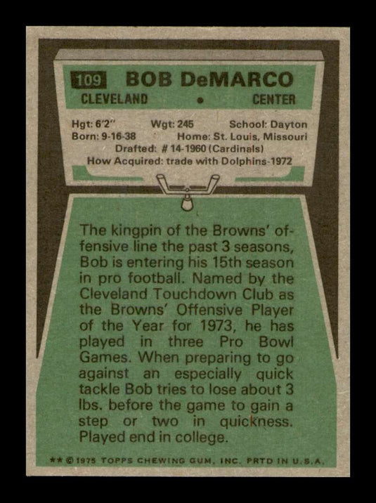 1975 Topps Bob Demarco 