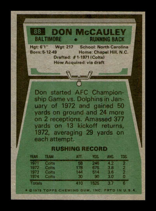 1975 Topps Don McCauley