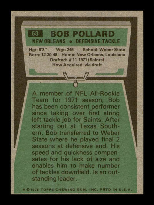 1975 Topps Bob Pollard 