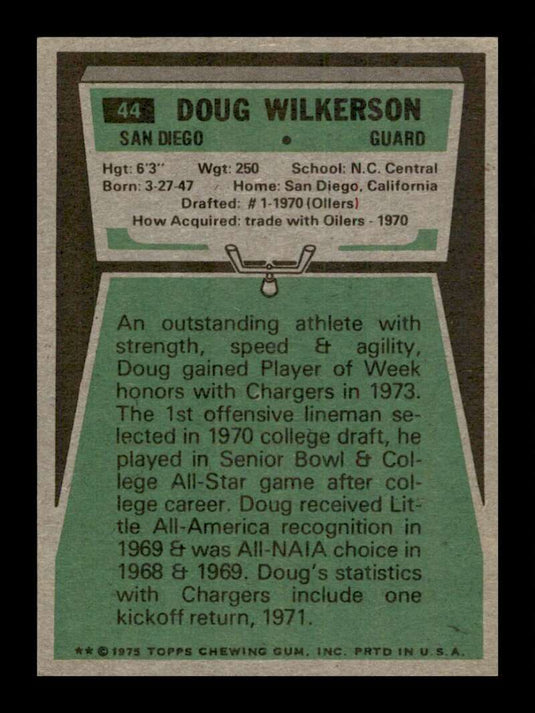 1975 Topps Doug Wilkerson 