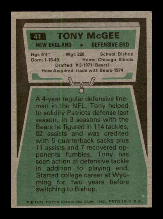 1975 Topps Tony McGee