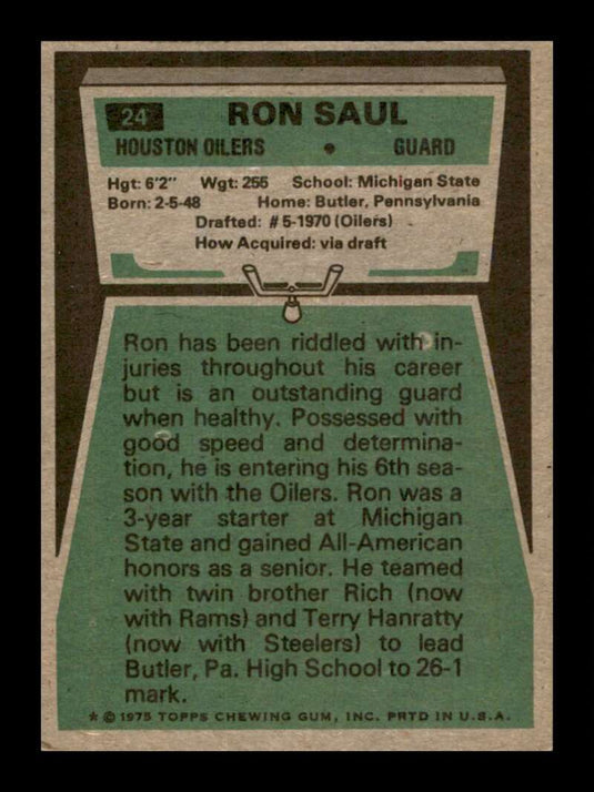 1975 Topps Ron Saul 