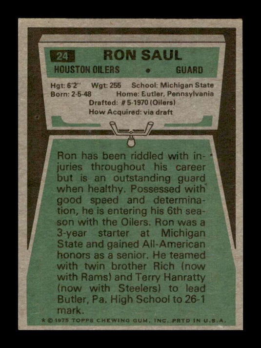 1975 Topps Ron Saul 