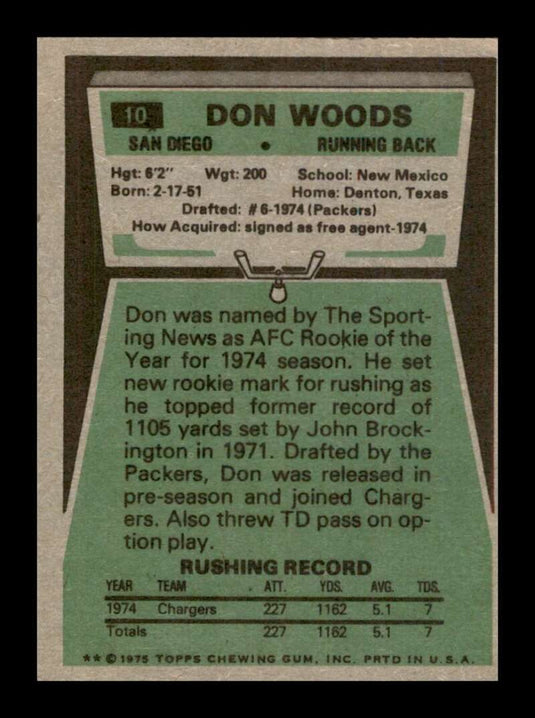 1975 Topps Don Woods 