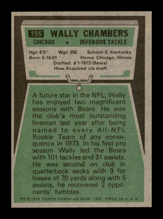 1975 Topps Wally Chambers