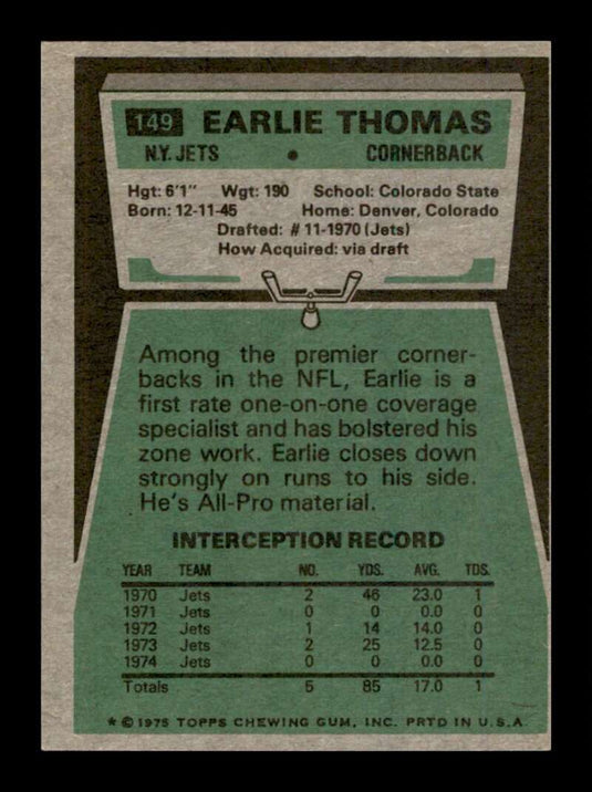 1975 Topps Earlie Thomas 