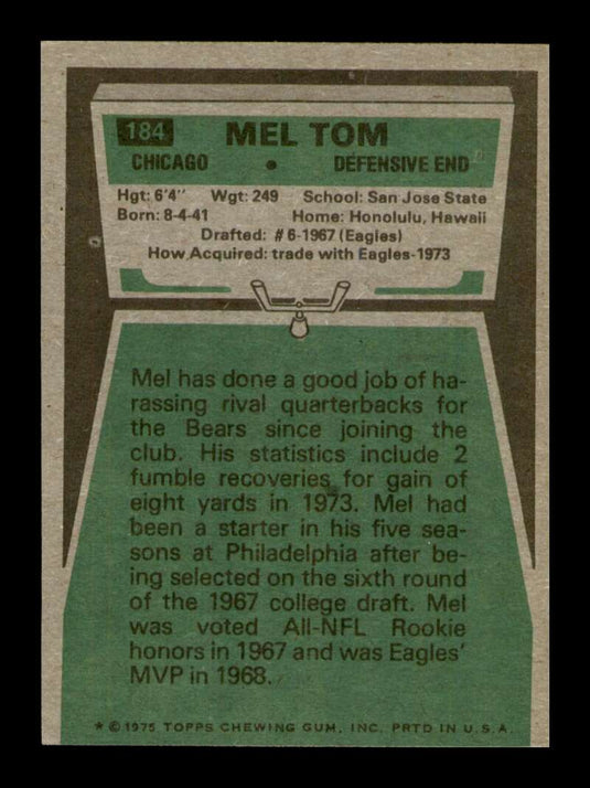 1975 Topps Mel Tom