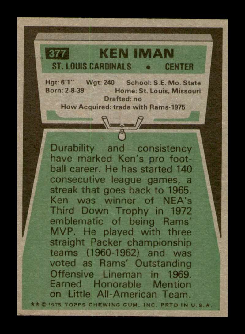 Load image into Gallery viewer, 1975 Topps Ken Iman #377 St. Louis Cardinals Image 2
