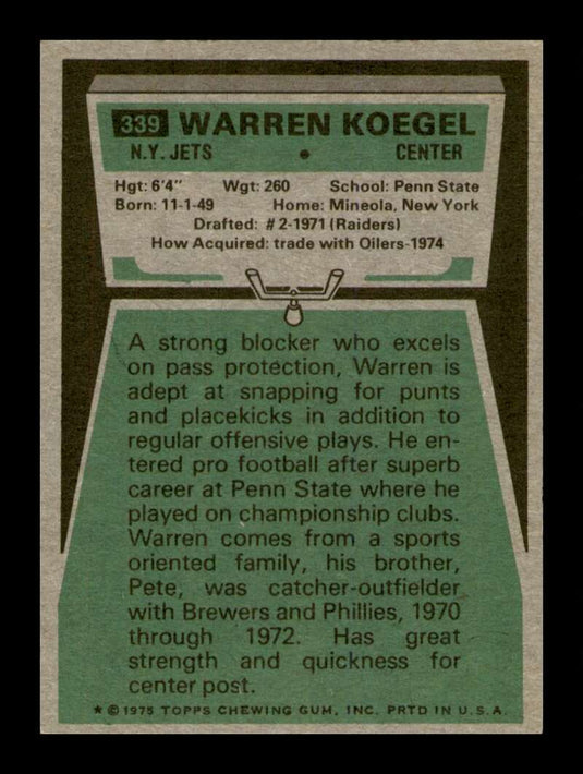 1975 Topps Warren Koegel 