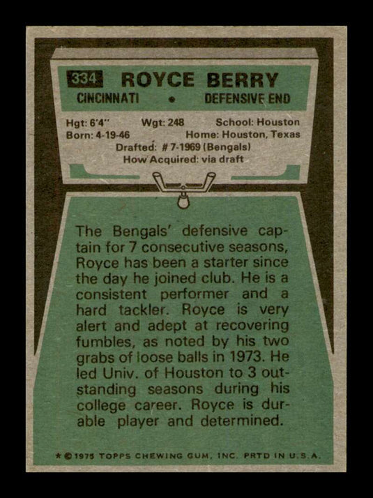 1975 Topps Royce Berry 