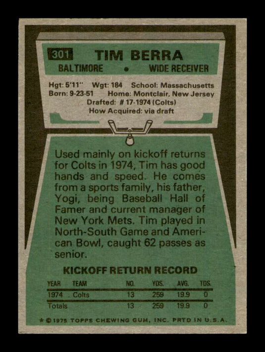 1975 Topps Tim Berra 