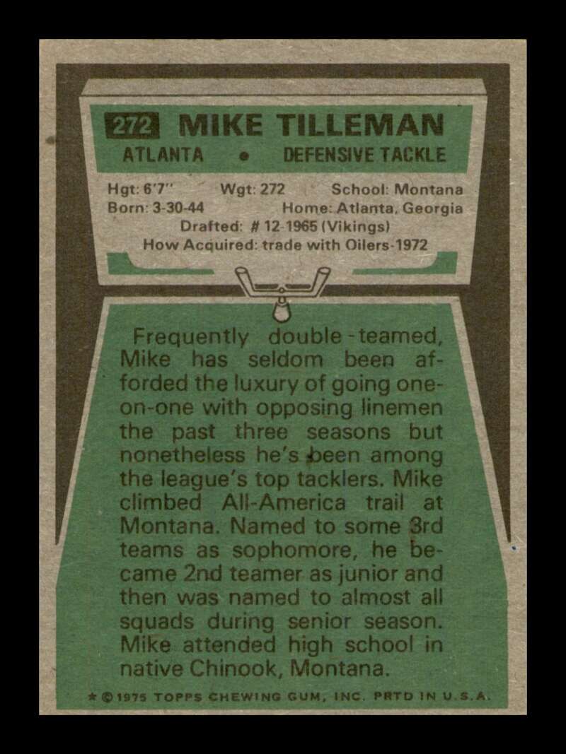 Load image into Gallery viewer, 1975 Topps Mike Tilleman #272 Atlanta Falcons Image 2
