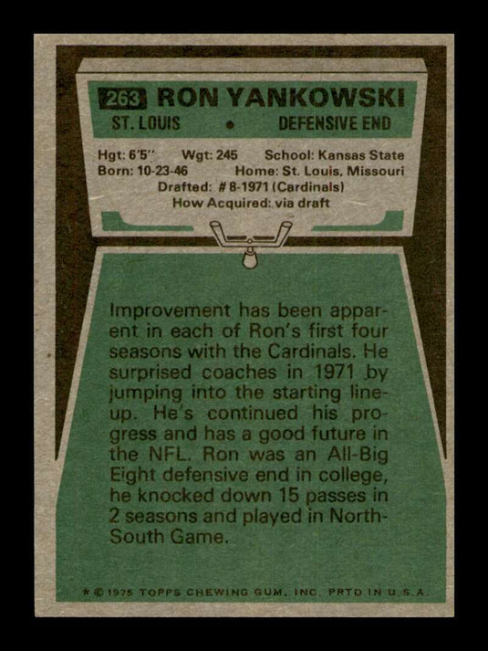 1975 Topps Ron Yankowski 