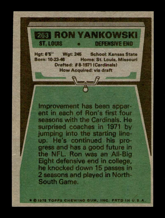 1975 Topps Ron Yankowski 