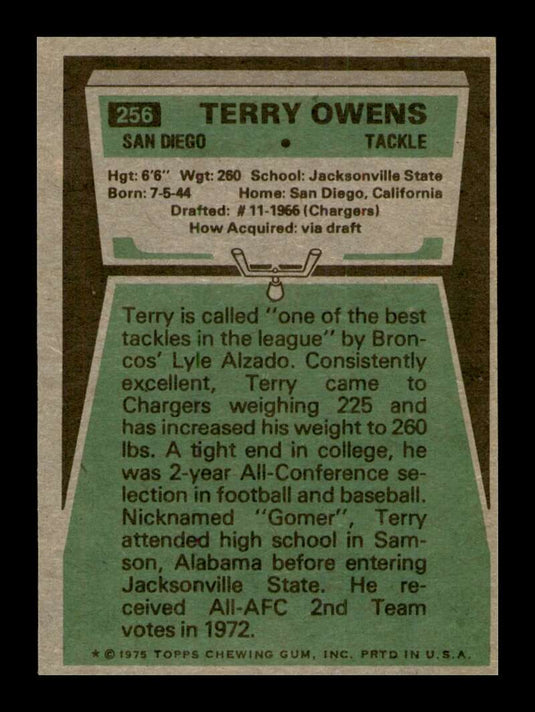 1975 Topps Terry Owens 