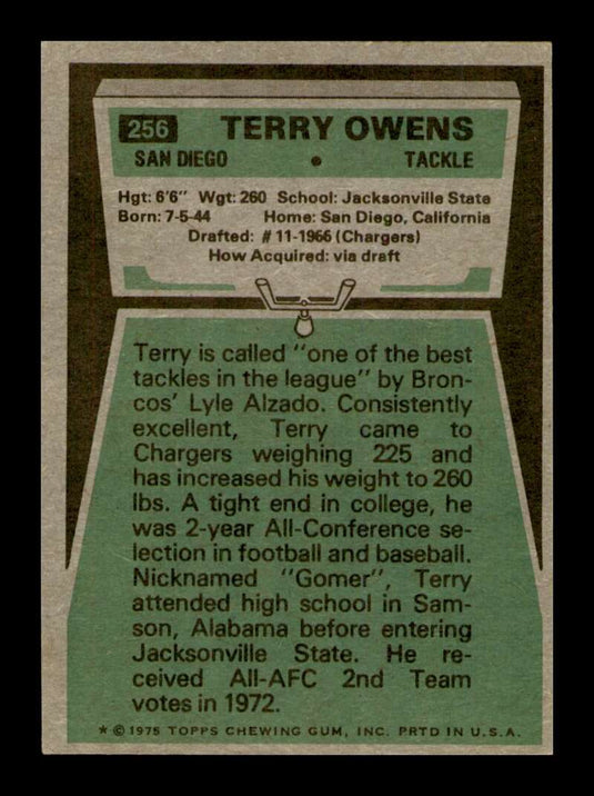 1975 Topps Terry Owens 