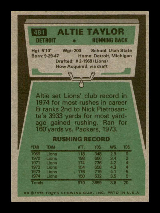 1975 Topps Altie Taylor