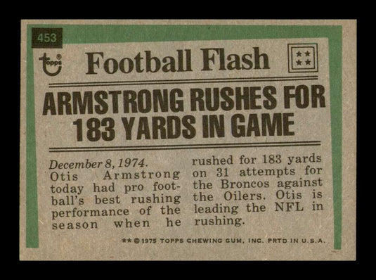 1975 Topps Otis Armstrong