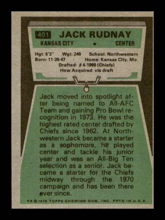 1975 Topps Jack Rudnay 