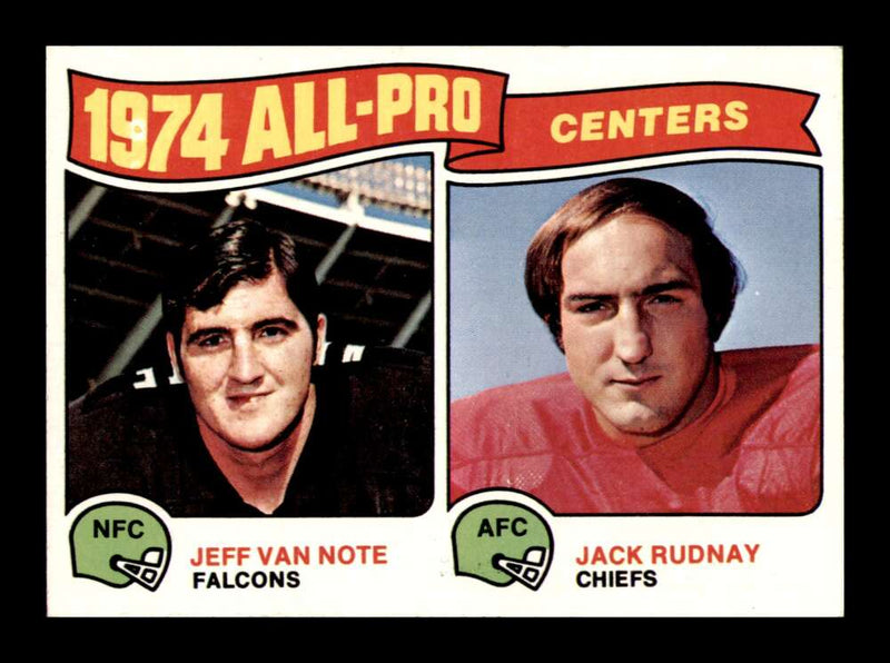 Load image into Gallery viewer, 1975 Topps Jeff Van Note Jack Rudnay #204 Atlanta Falcons Kansas City Chiefs Image 1
