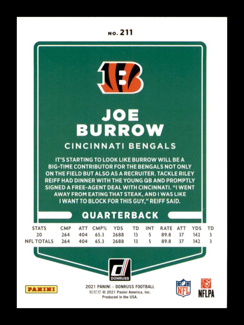 Load image into Gallery viewer, 2021 Donruss Press Proof Bronze Joe Burrow #211 SP Cincinnati Bengals Image 2
