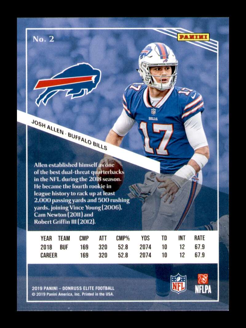 Load image into Gallery viewer, 2019 Donruss Elite Green Josh Allen #2 2nd Year Short Print SP Buffalo Bills Image 2
