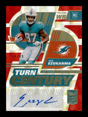 2022 Donruss Elite Turn of the Century Auto Red Erik Ezukanma 