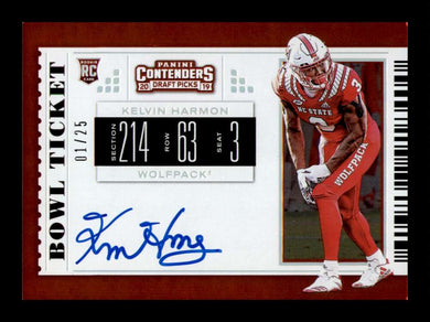 2019 Contenders Draft Bowl Ticket Auto Kelvin Harmon 