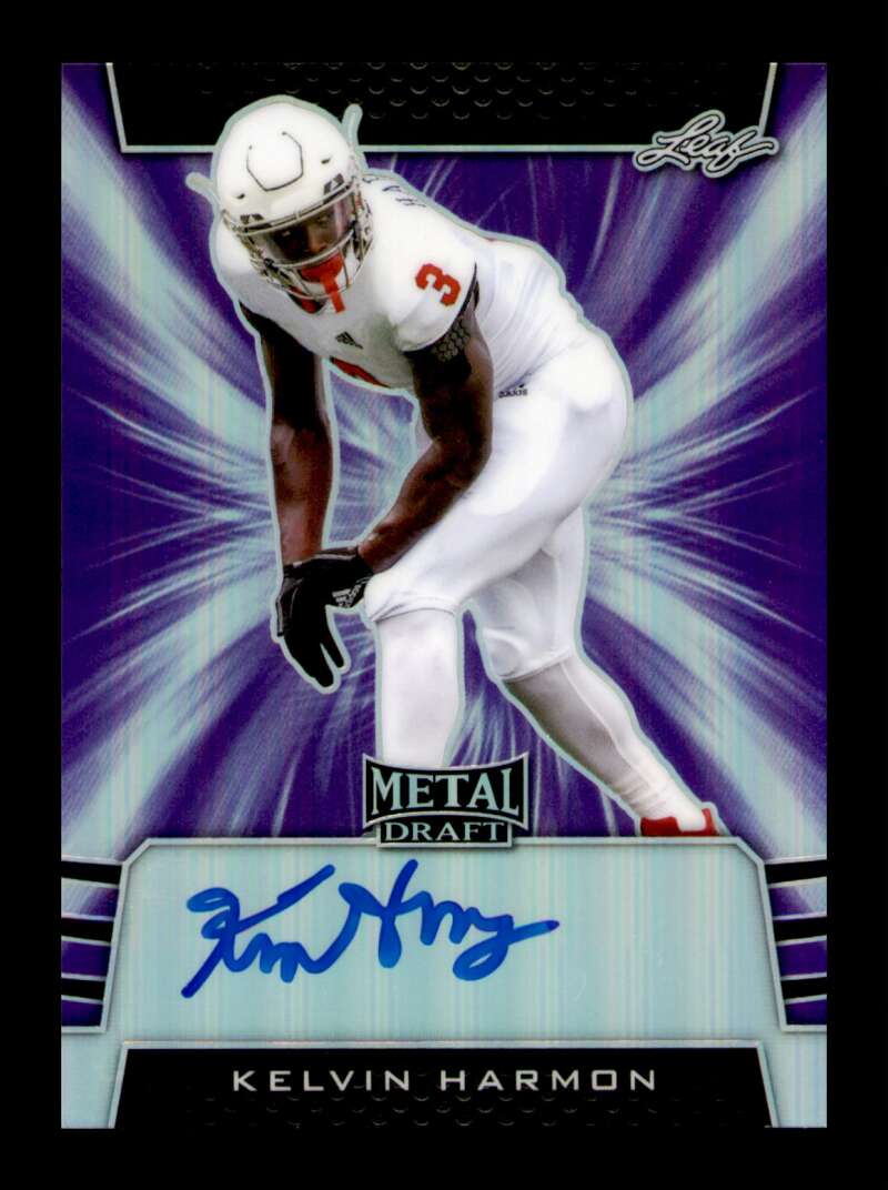 Load image into Gallery viewer, 2019 Leaf Metal Draft Purple Auto Kelvin Harmon #PV-KH1 Rookie RC NC State /25 Image 1
