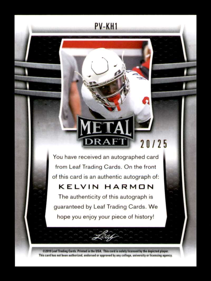 Load image into Gallery viewer, 2019 Leaf Metal Draft Purple Auto Kelvin Harmon #PV-KH1 Rookie RC NC State /25 Image 2
