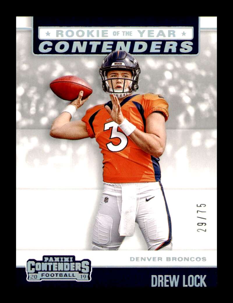 Load image into Gallery viewer, 2019 Panini Contenders Rookie Of The Year Silver Drew Lock #RYA-DL RC SP /75 Image 1
