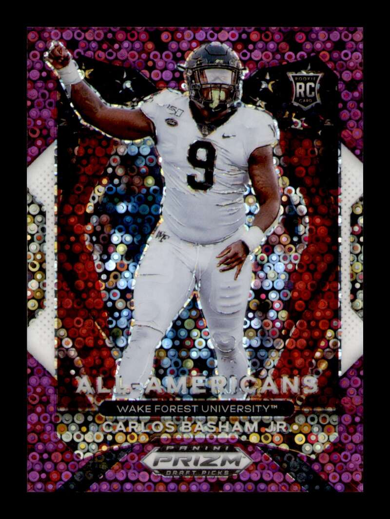 Load image into Gallery viewer, 2021 Prizm Draft Purple Circles Prizm Carlos Basham Jr #197 Rookie RC Boogie /50 Image 1
