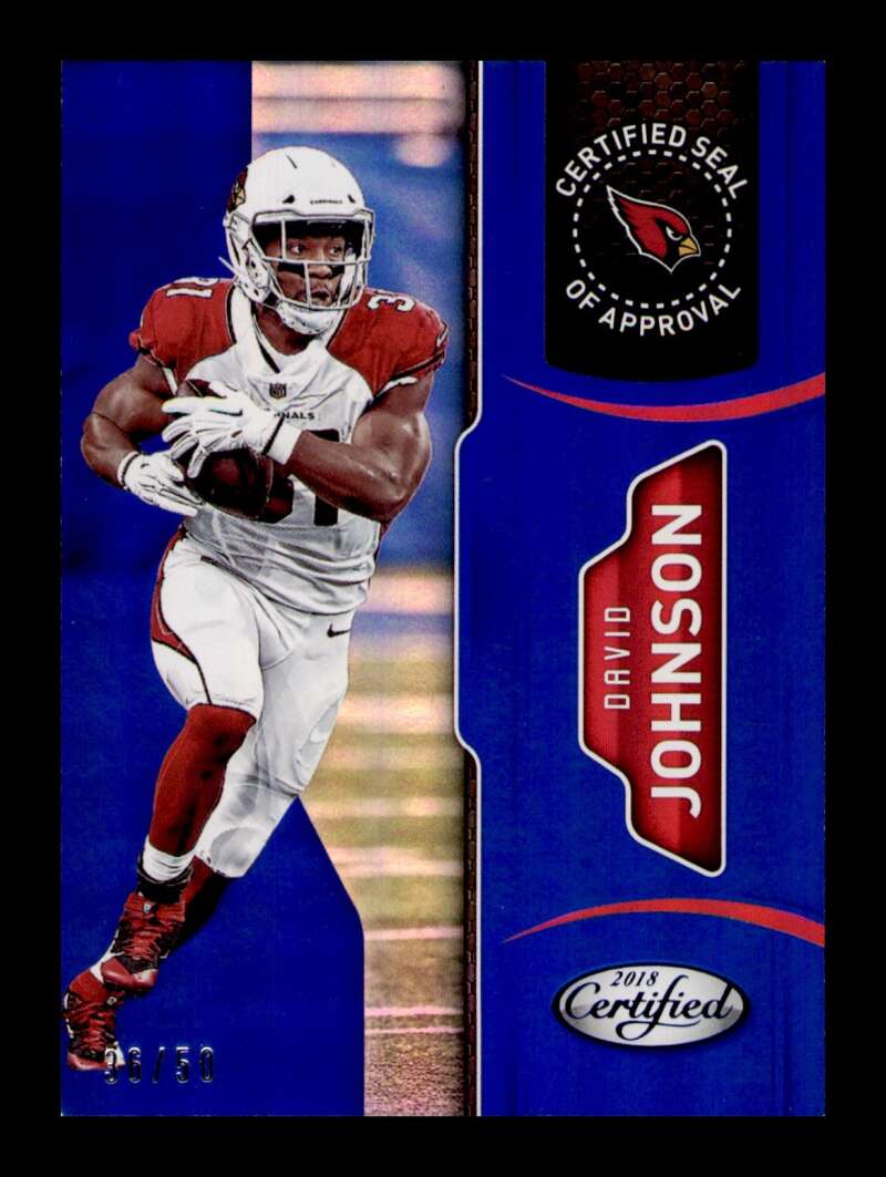 Load image into Gallery viewer, 2018 Panini Certified Seal of Approval Mirror Blue David Johnson #26 SP SSP /50  Image 1
