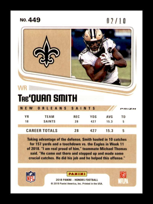 2018 Panini Honors Score First Down Tre'Quan Smith