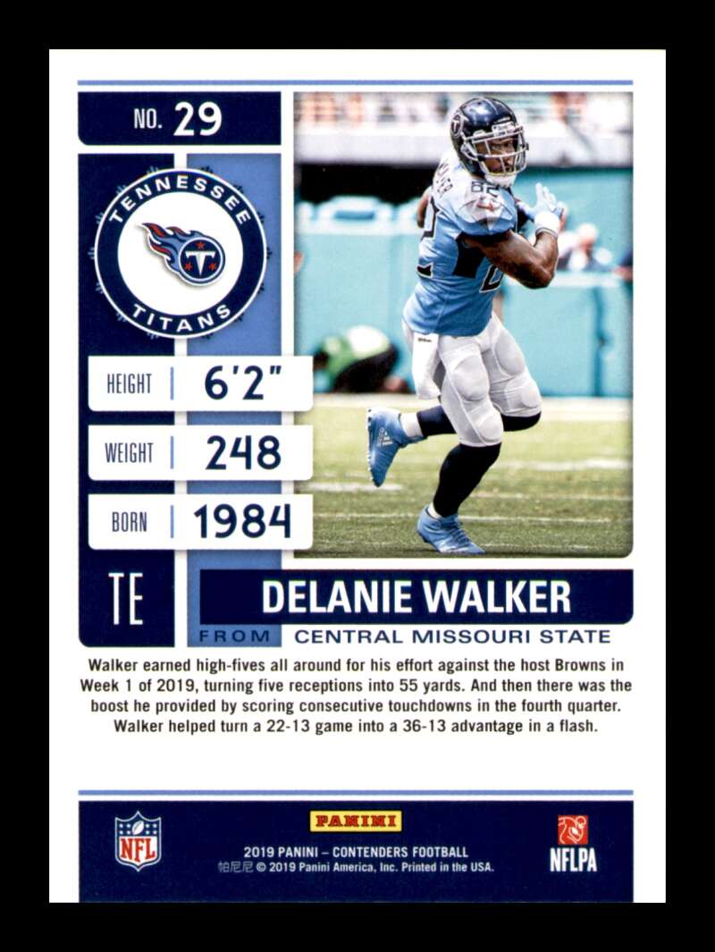 Load image into Gallery viewer, 2019 Contenders Season Ticket Cracked Ice Delanie Walker #29 SP SSP Titans /23  Image 2
